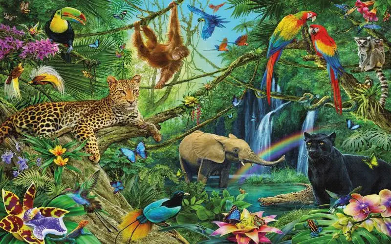 Papier Peint Animaux de la Jungle — 12 Motifs au Choix