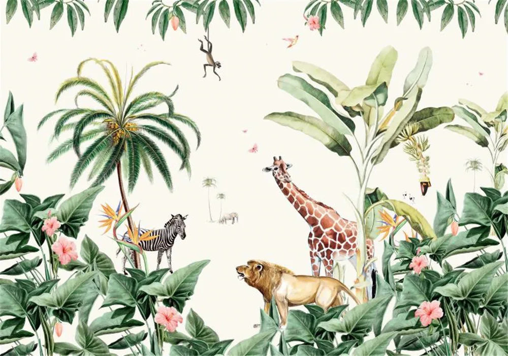 Papier Peint Animaux de la Jungle — 12 Motifs au Choix