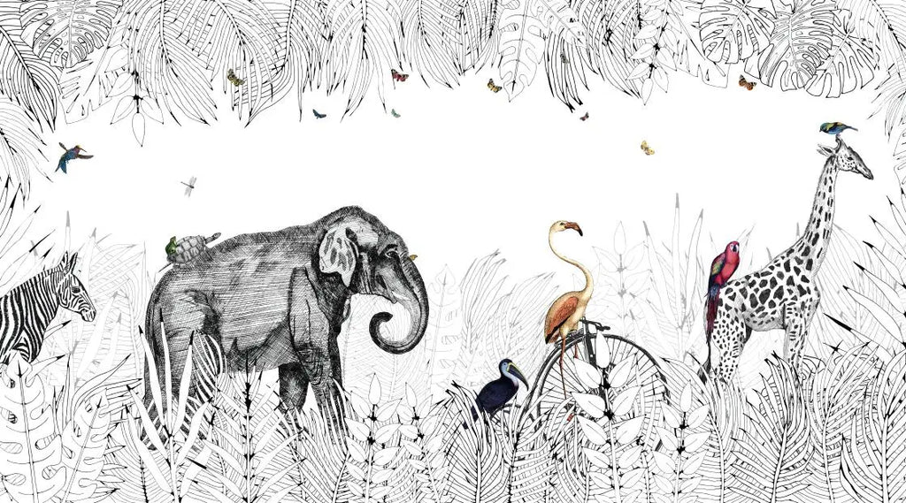 Papier Peint Animaux de la Jungle — 12 Motifs au Choix