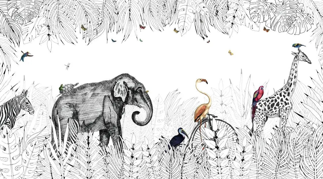 Papier Peint Animaux de la Jungle — 12 Motifs au Choix