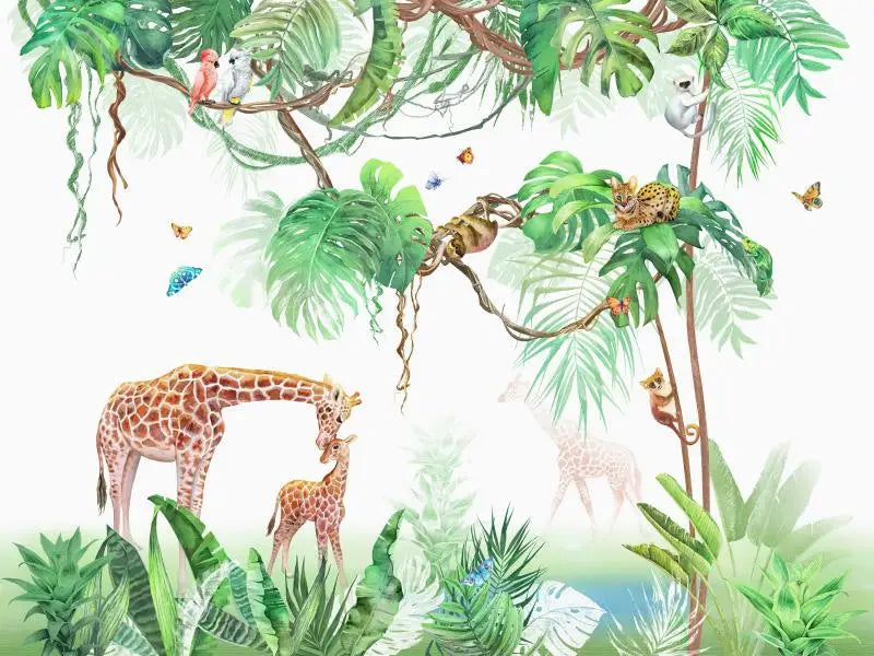 Papier Peint Animaux de la Jungle — 12 Motifs au Choix