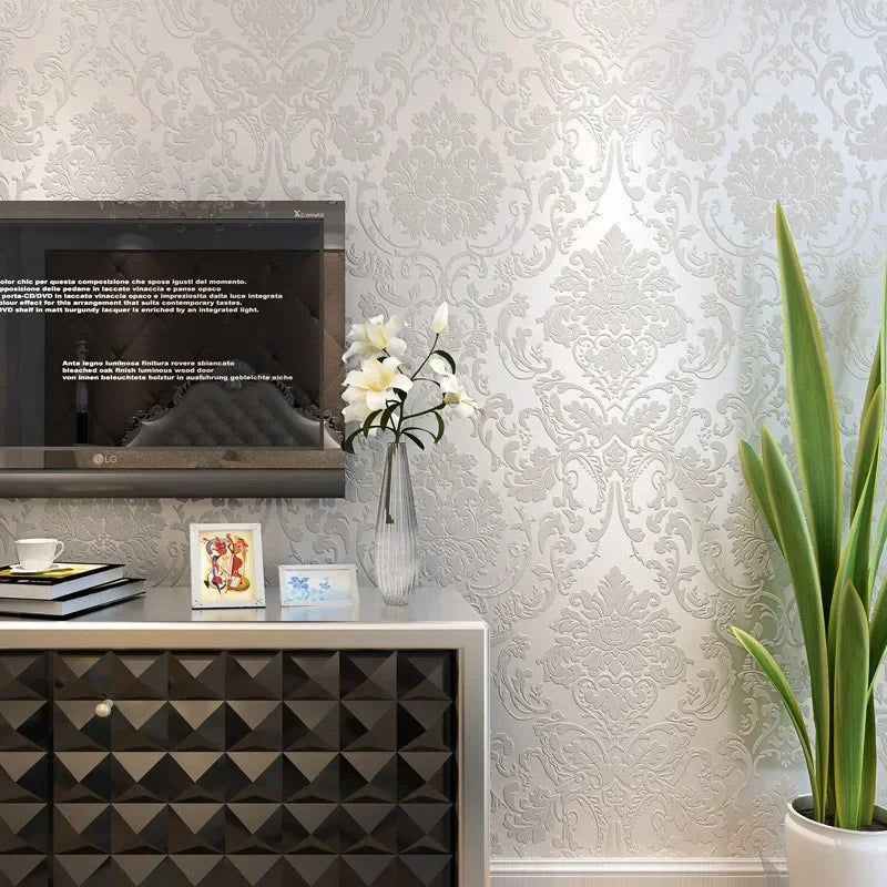 Papier Peint Intissé Damassé Relief 3D — 9 Coloris