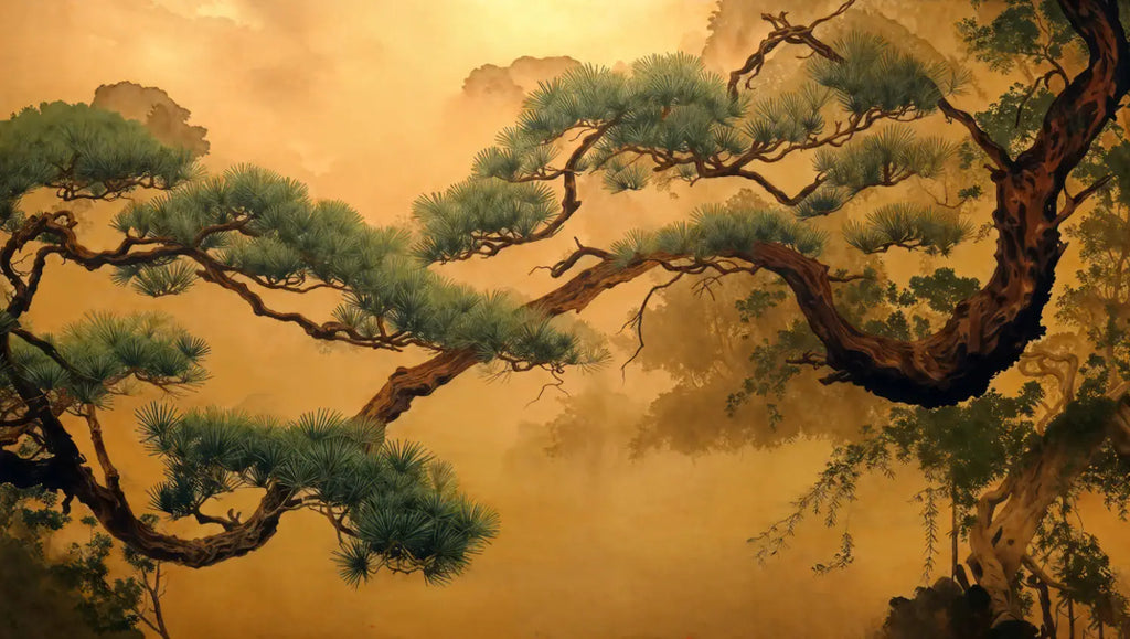 Fresque Asiatique — Pins & Paysages