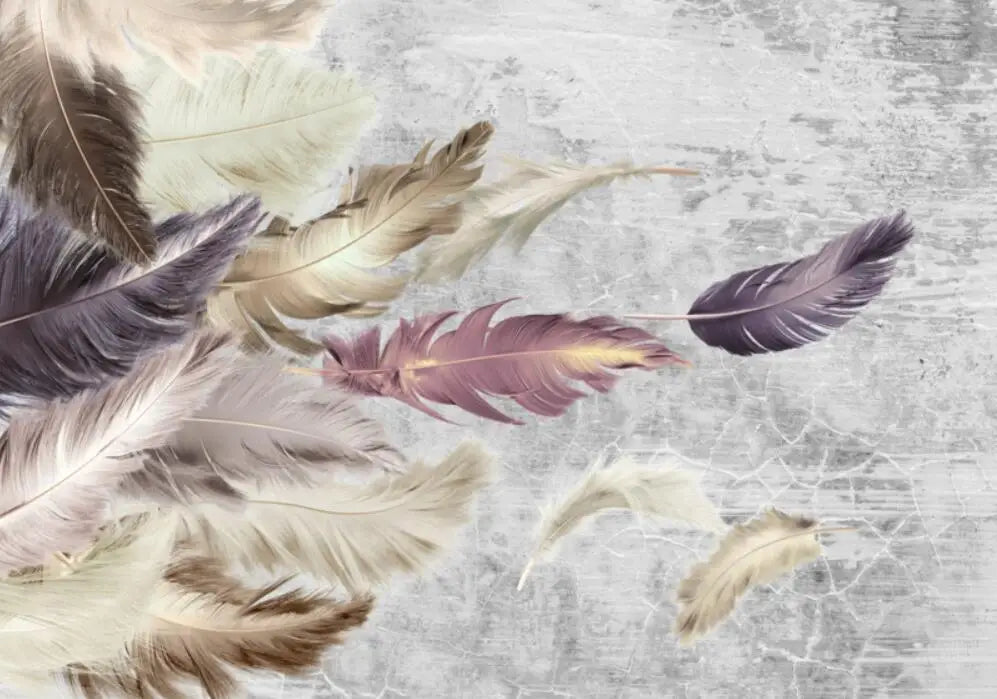 Papier Peint Plumes — 7 Motifs au Choix