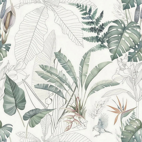 Papier Peint Feuillage Botanique — Croquis & Couleur