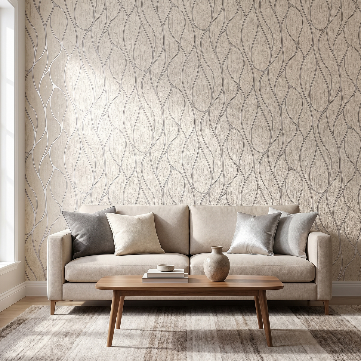 Papier Peint Texturé Lignes Organiques — 5 Coloris