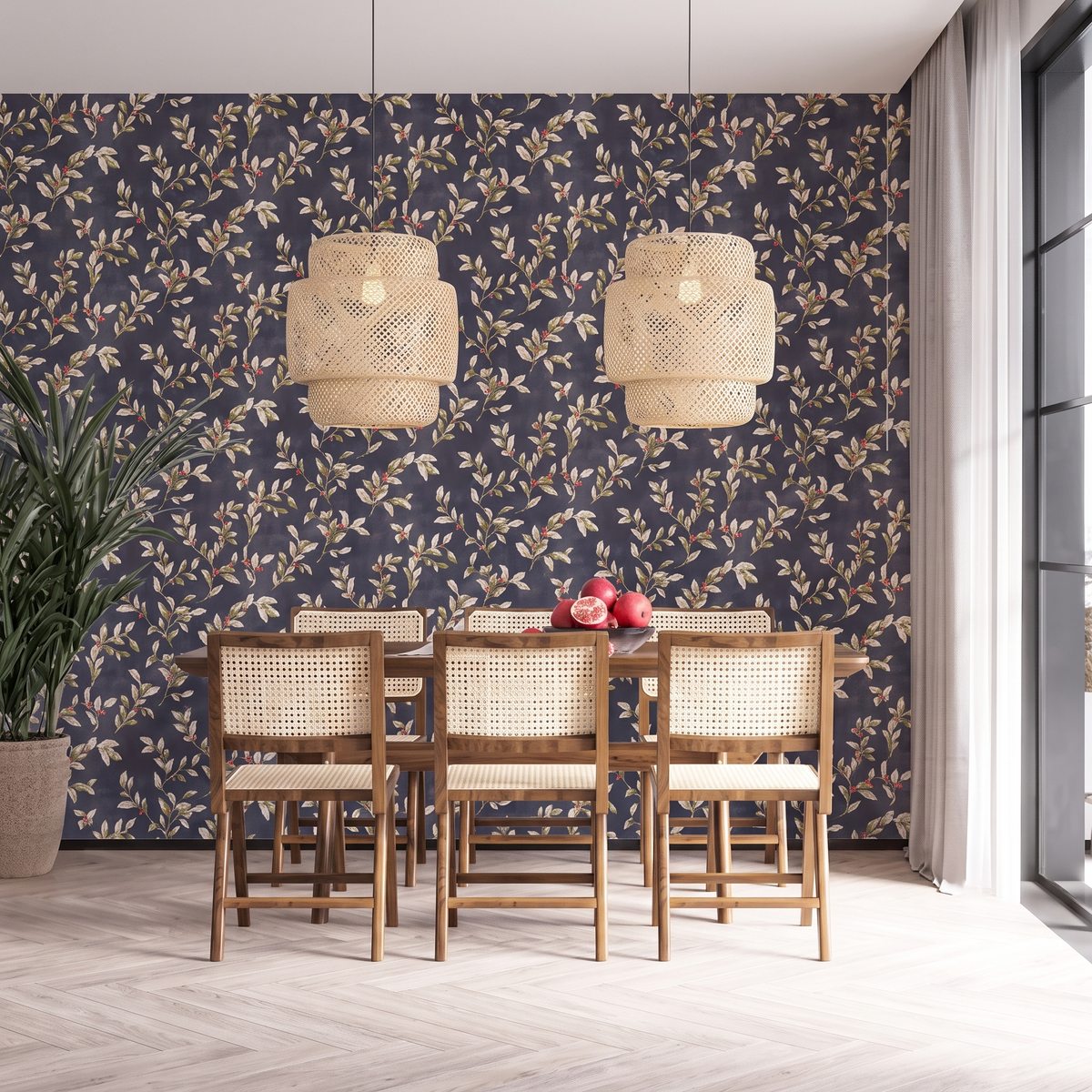 Papier Peint Chinoiserie Fleuri — 5 Coloris