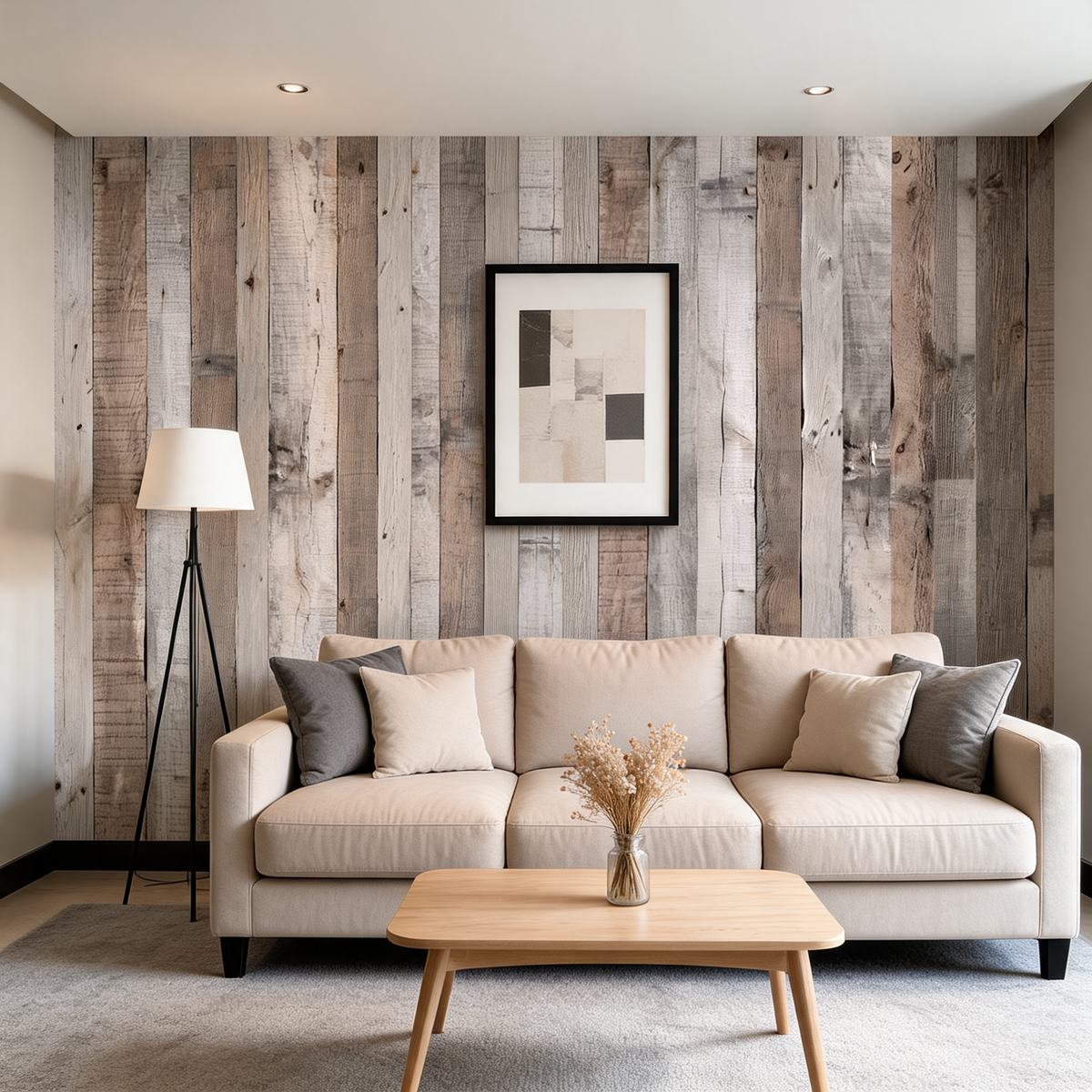 Papier Peint Effet Planches de Bois Patiné — 5 Coloris