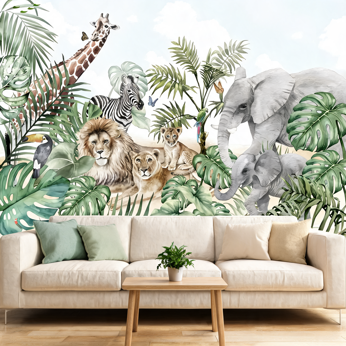 Papier Peint Animaux de la Jungle — 12 Motifs au Choix