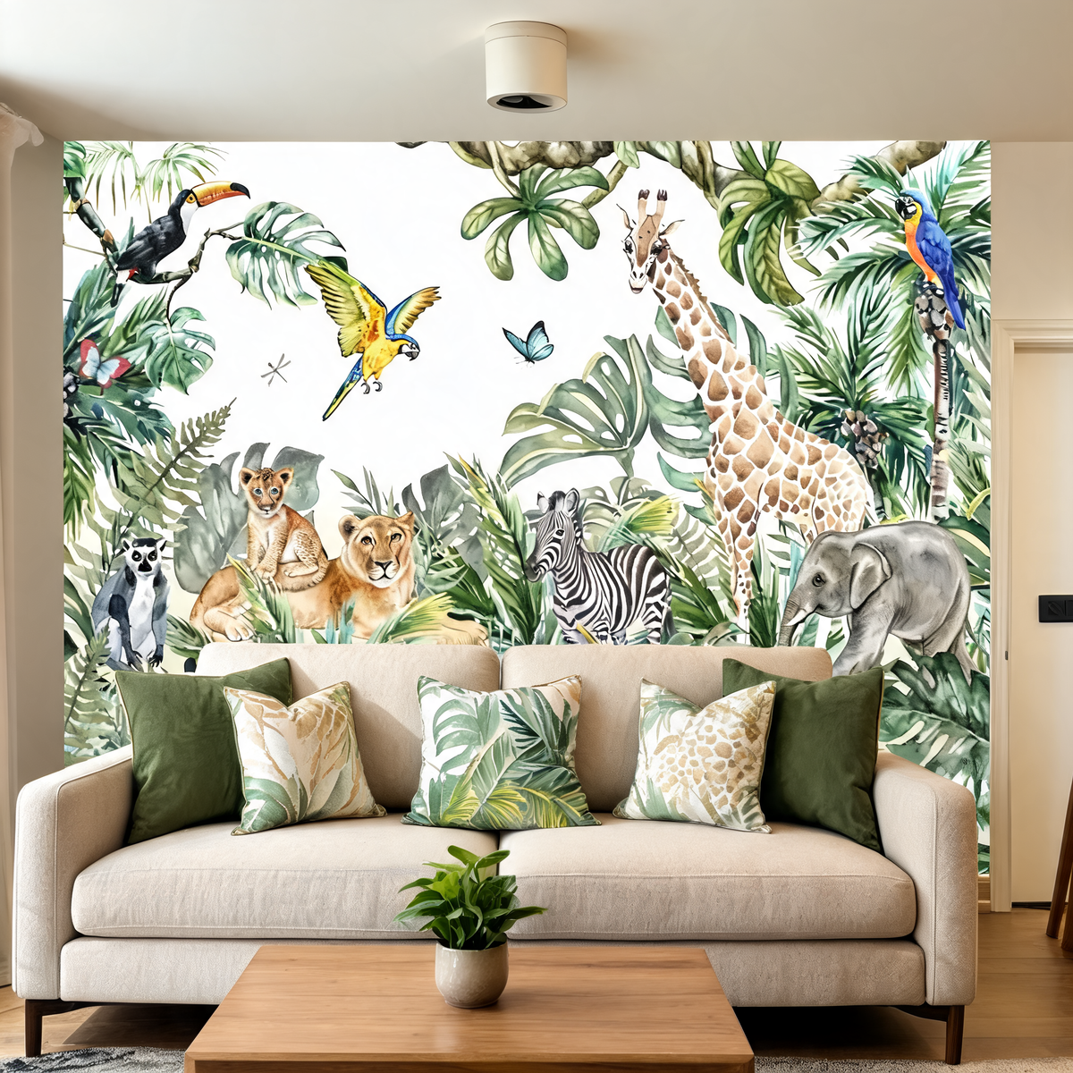 Papier Peint Animaux de la Jungle — 12 Motifs au Choix