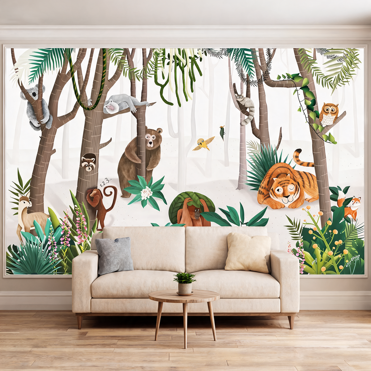 Papier Peint Animaux de la Jungle — 12 Motifs au Choix