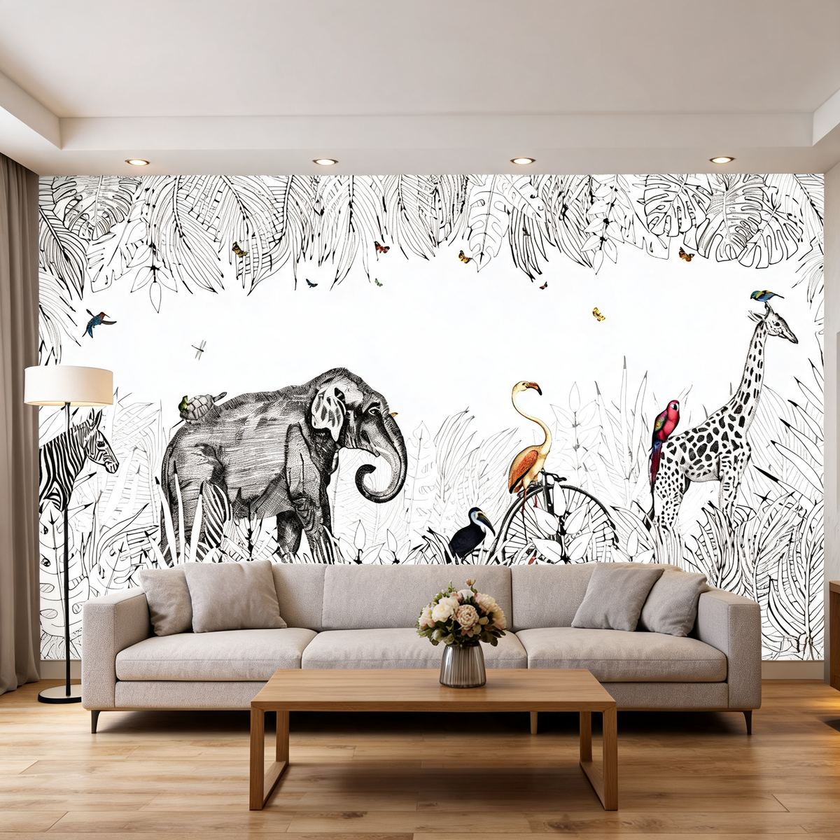 Papier Peint Animaux de la Jungle — 12 Motifs au Choix