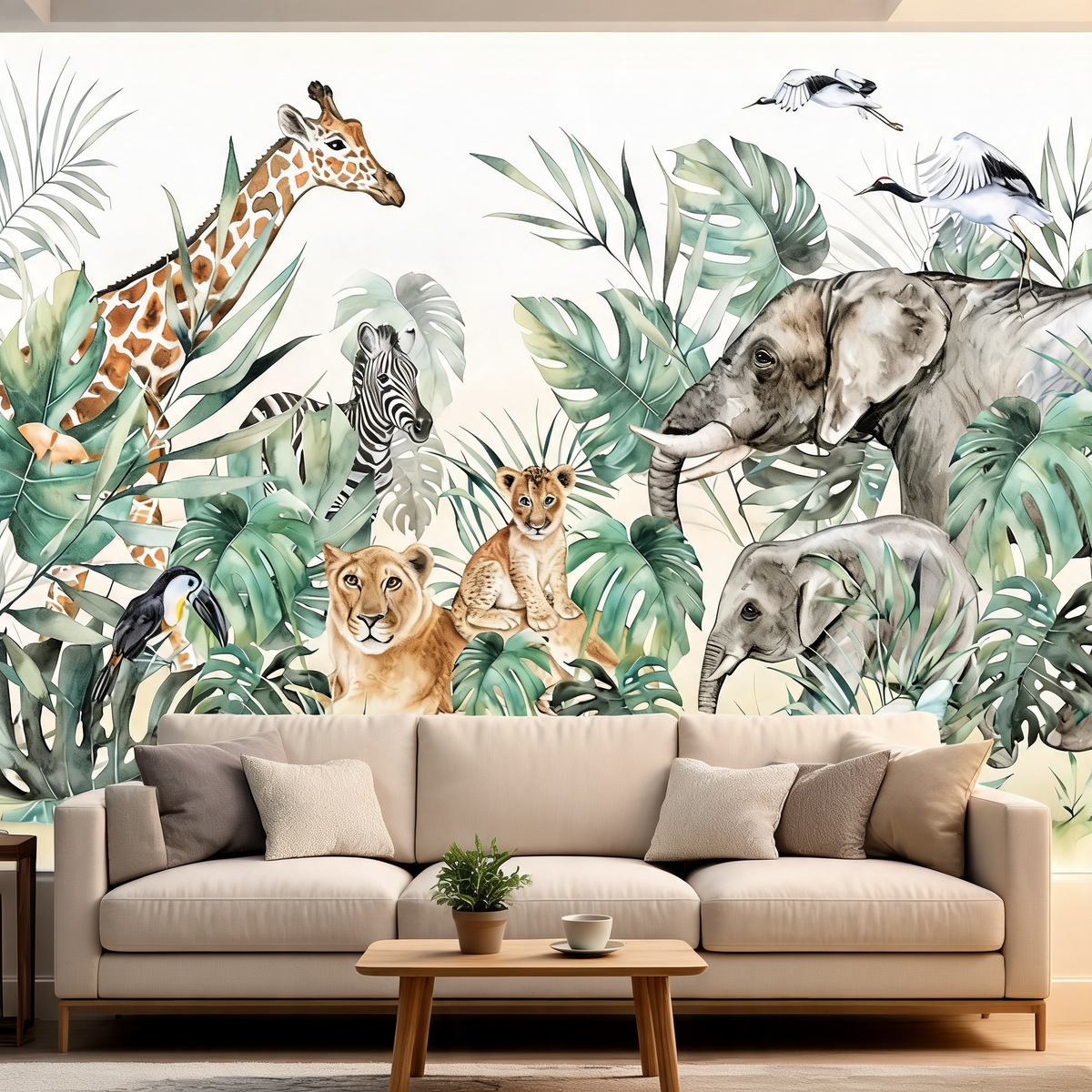 Papier Peint Animaux de la Jungle — 12 Motifs au Choix