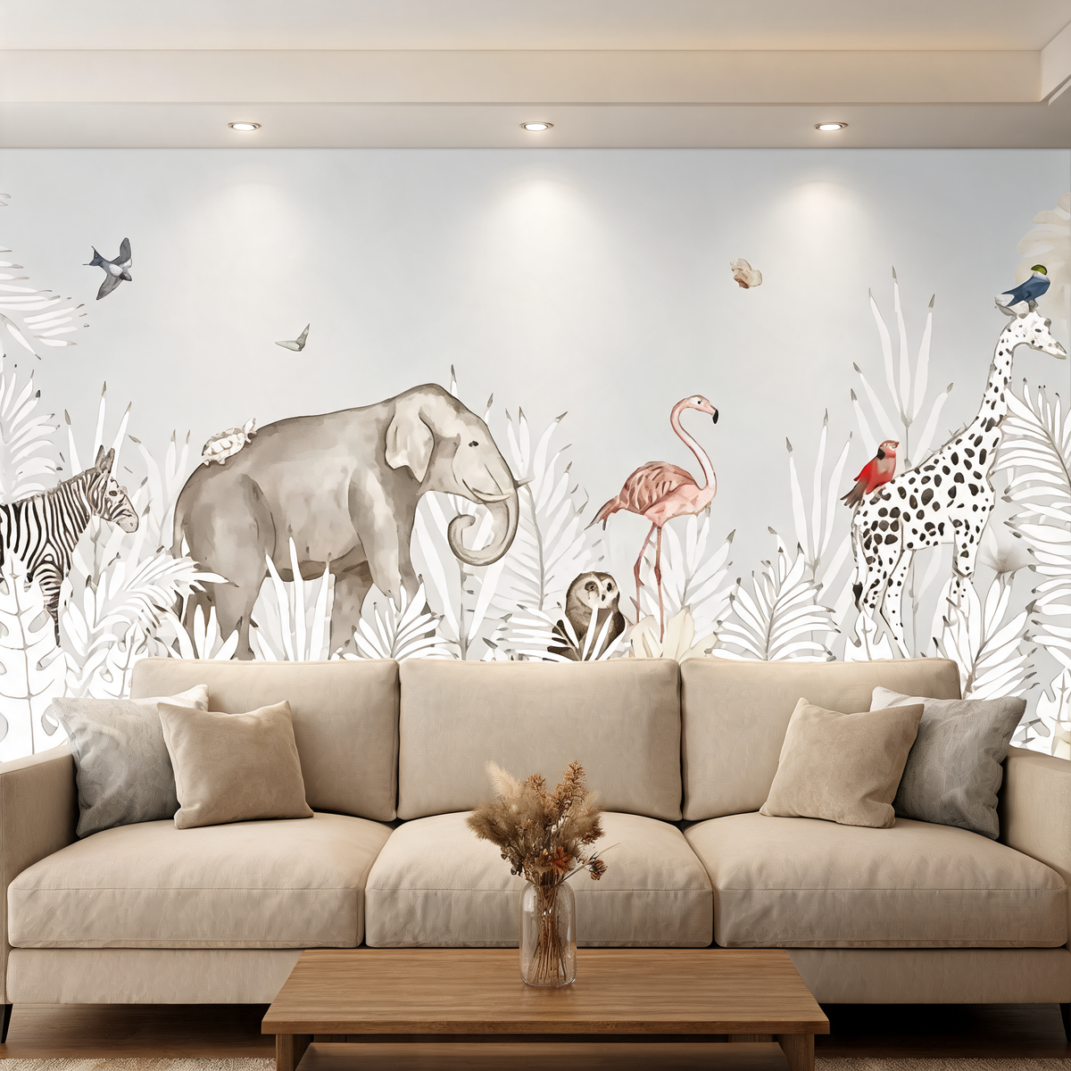 Papier Peint Animaux de la Jungle — 12 Motifs au Choix