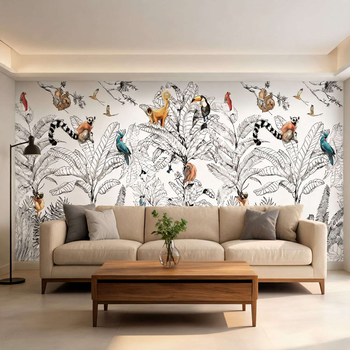 Papier Peint Animaux de la Jungle — 12 Motifs au Choix