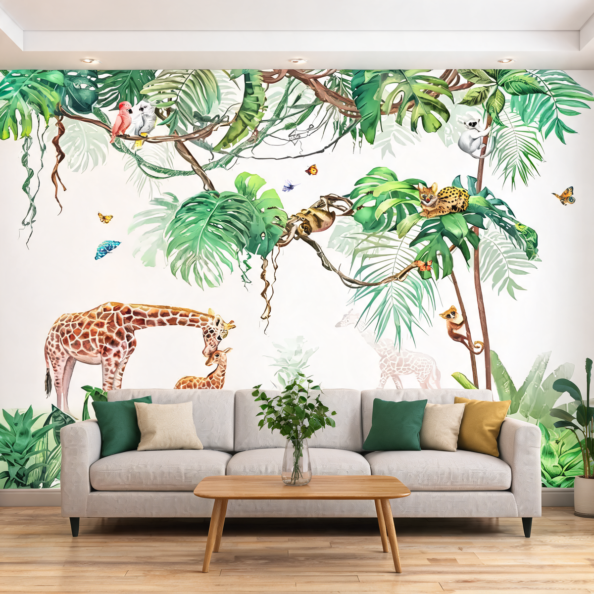 Papier Peint Animaux de la Jungle — 12 Motifs au Choix