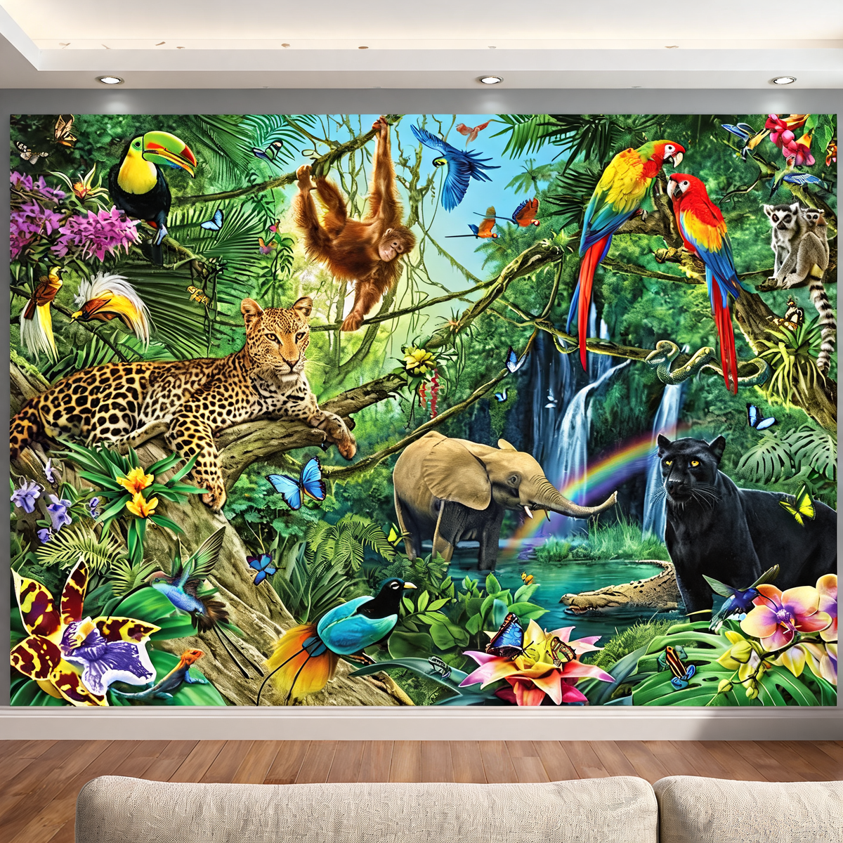 Papier Peint Animaux de la Jungle — 12 Motifs au Choix