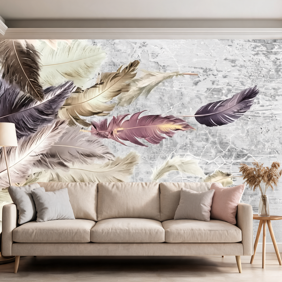 Papier Peint Plumes — 7 Motifs au Choix
