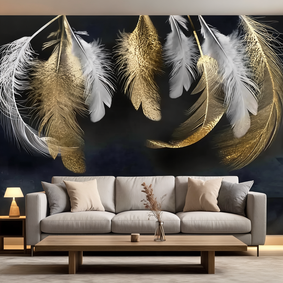 Papier Peint Plumes — 7 Motifs au Choix