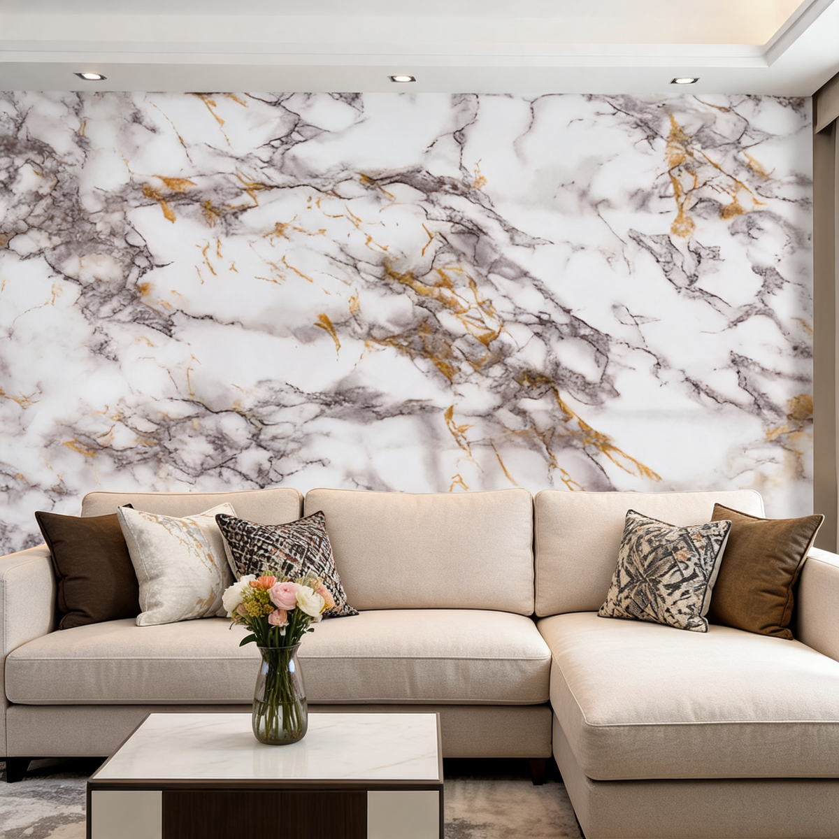 Papier Peint Panoramique Effet Marbre — 14 Motifs au Choix