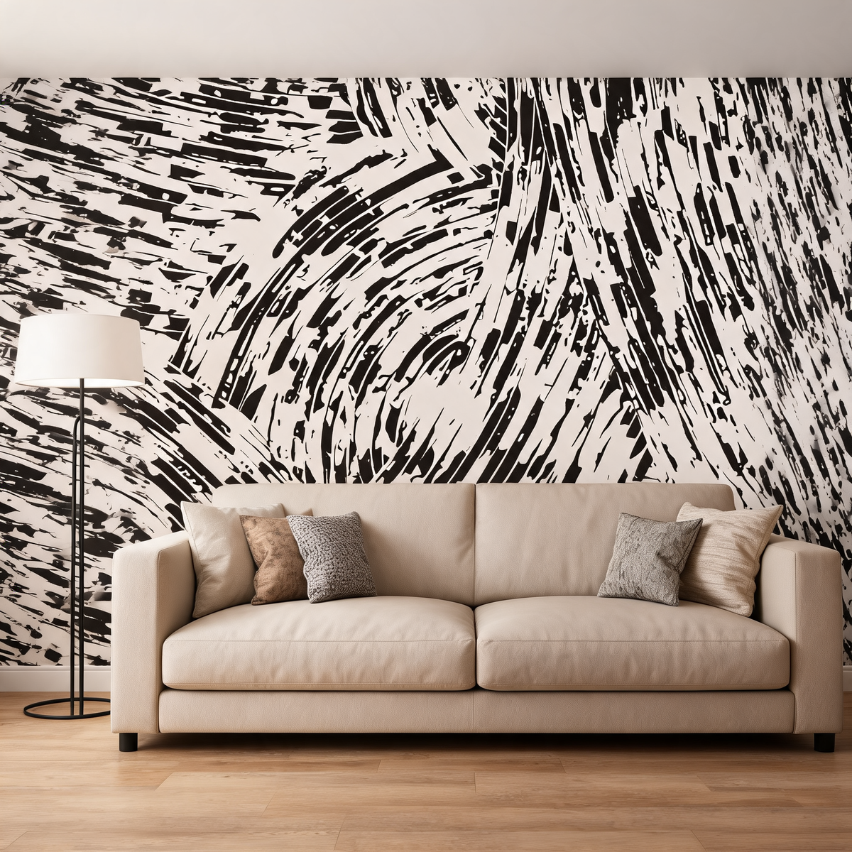 Papier Peint Abstrait — Lignes Marbrées