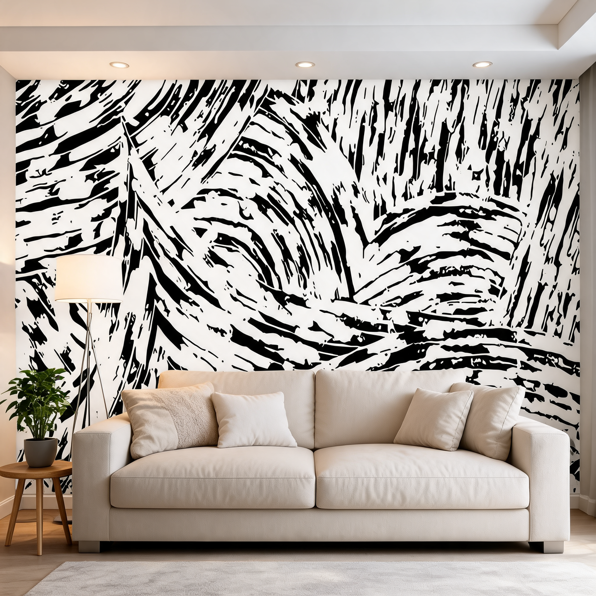 Papier Peint Abstrait — Lignes Marbrées