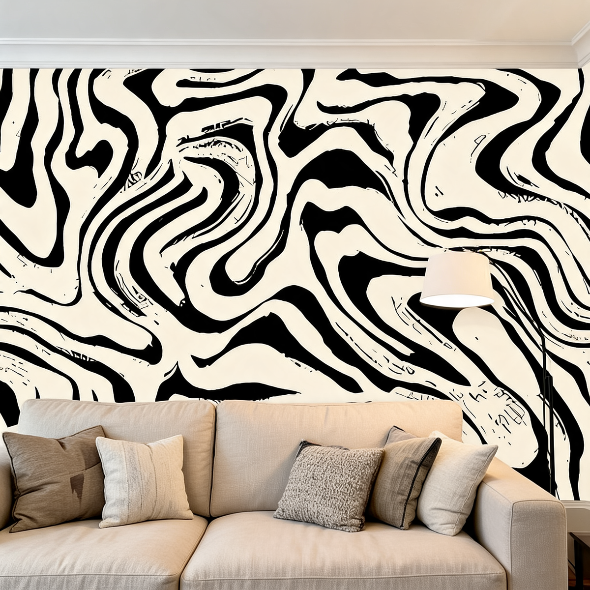 Papier Peint Abstrait — Lignes Marbrées