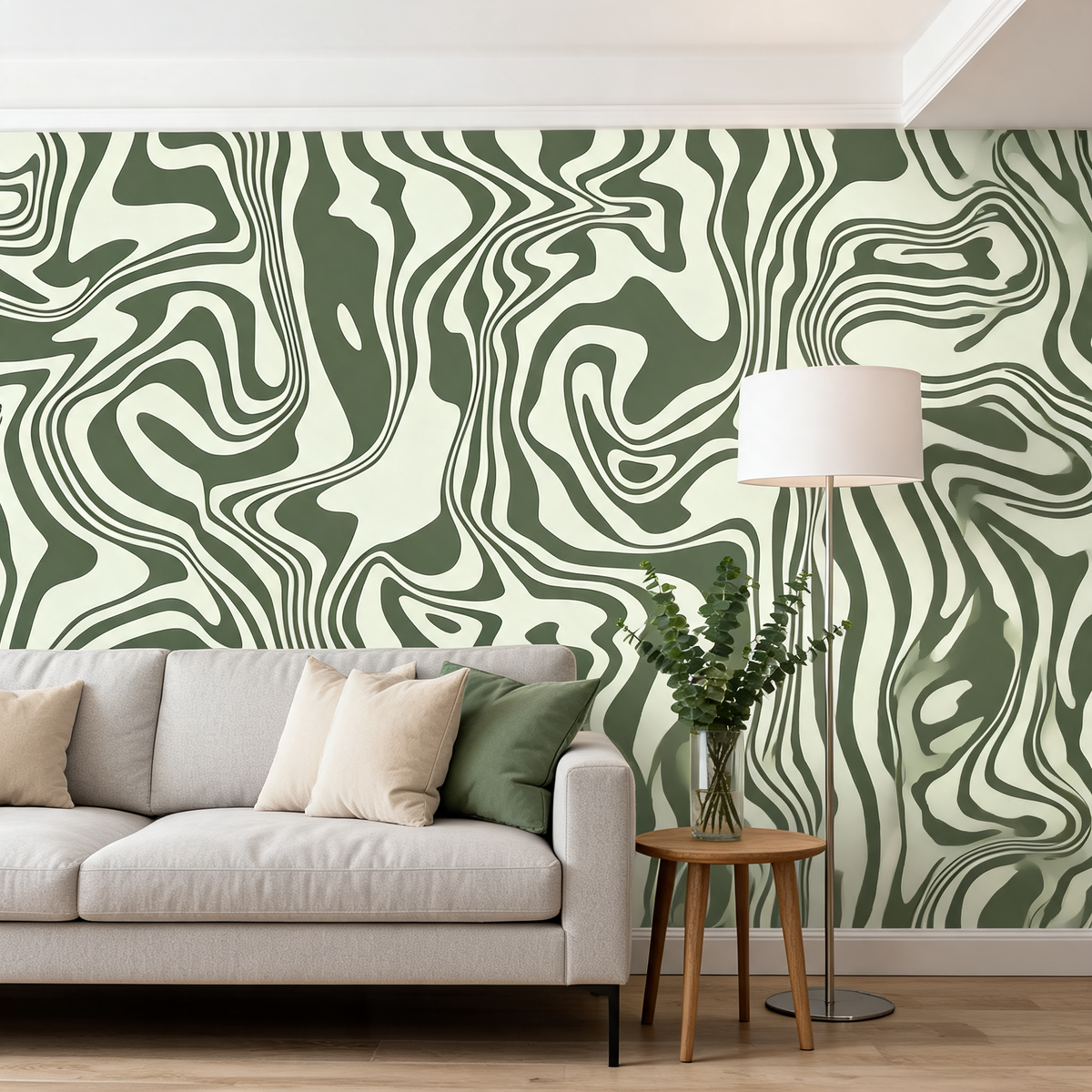 Papier Peint Abstrait — Lignes Marbrées