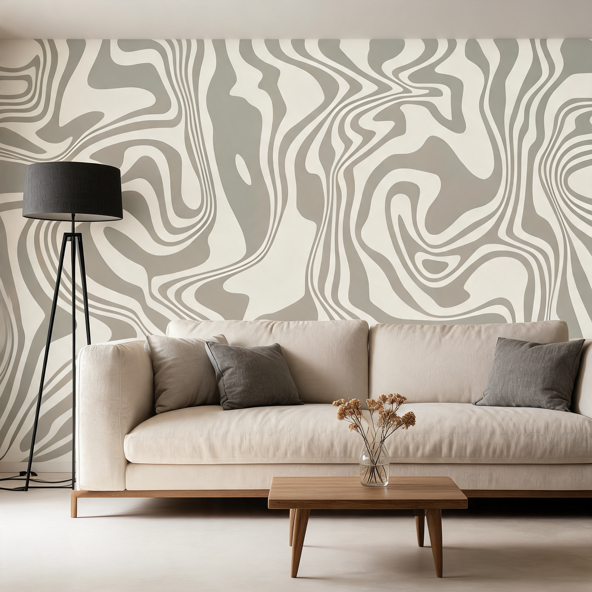 Papier Peint Abstrait — Lignes Marbrées