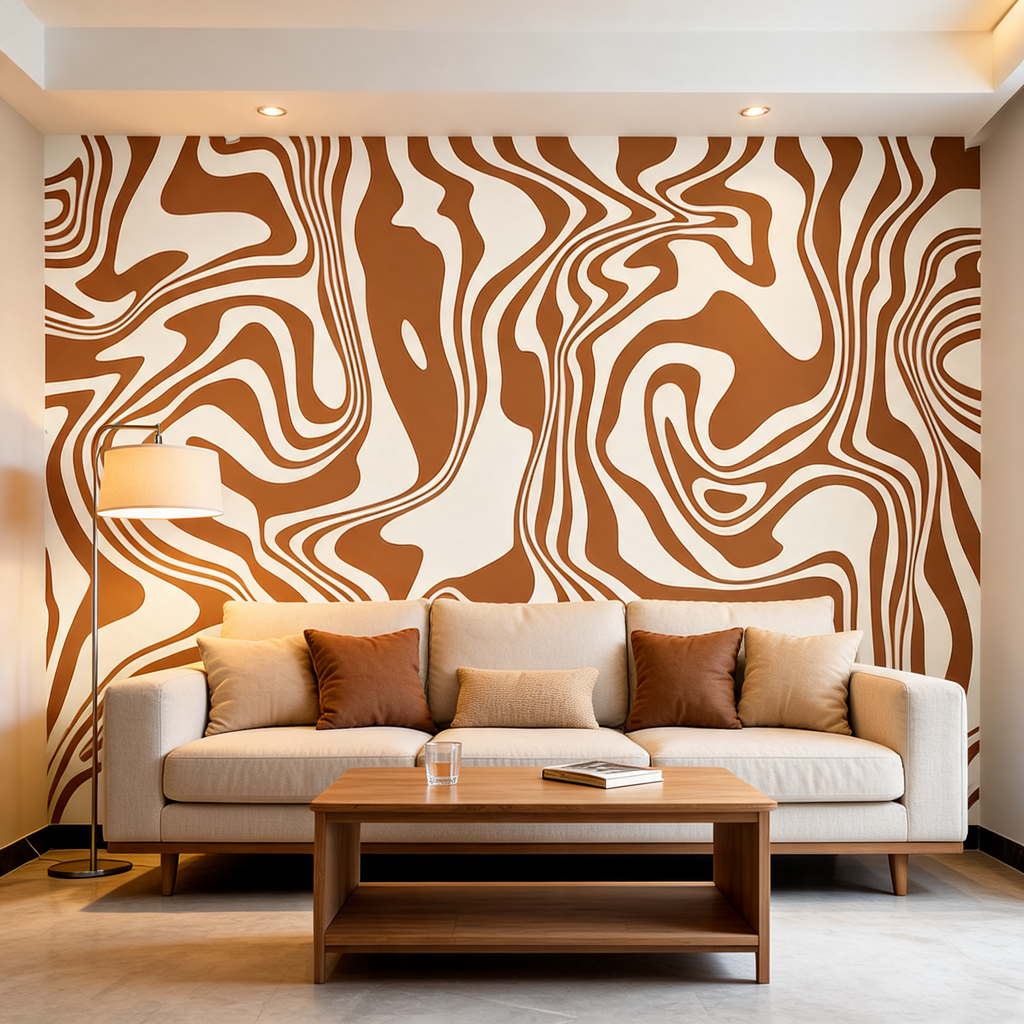 Papier Peint Abstrait — Lignes Marbrées