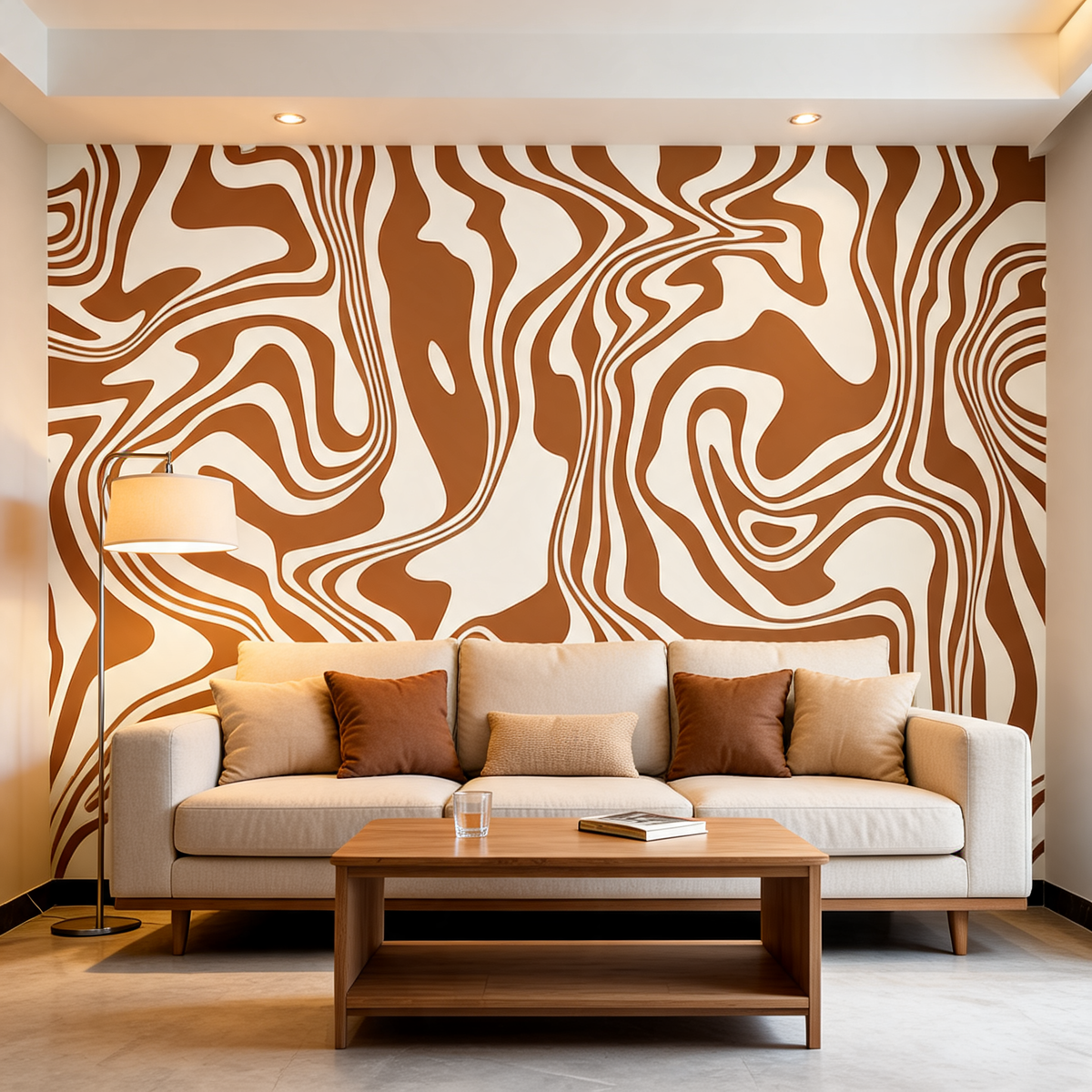 Papier Peint Abstrait — Lignes Marbrées