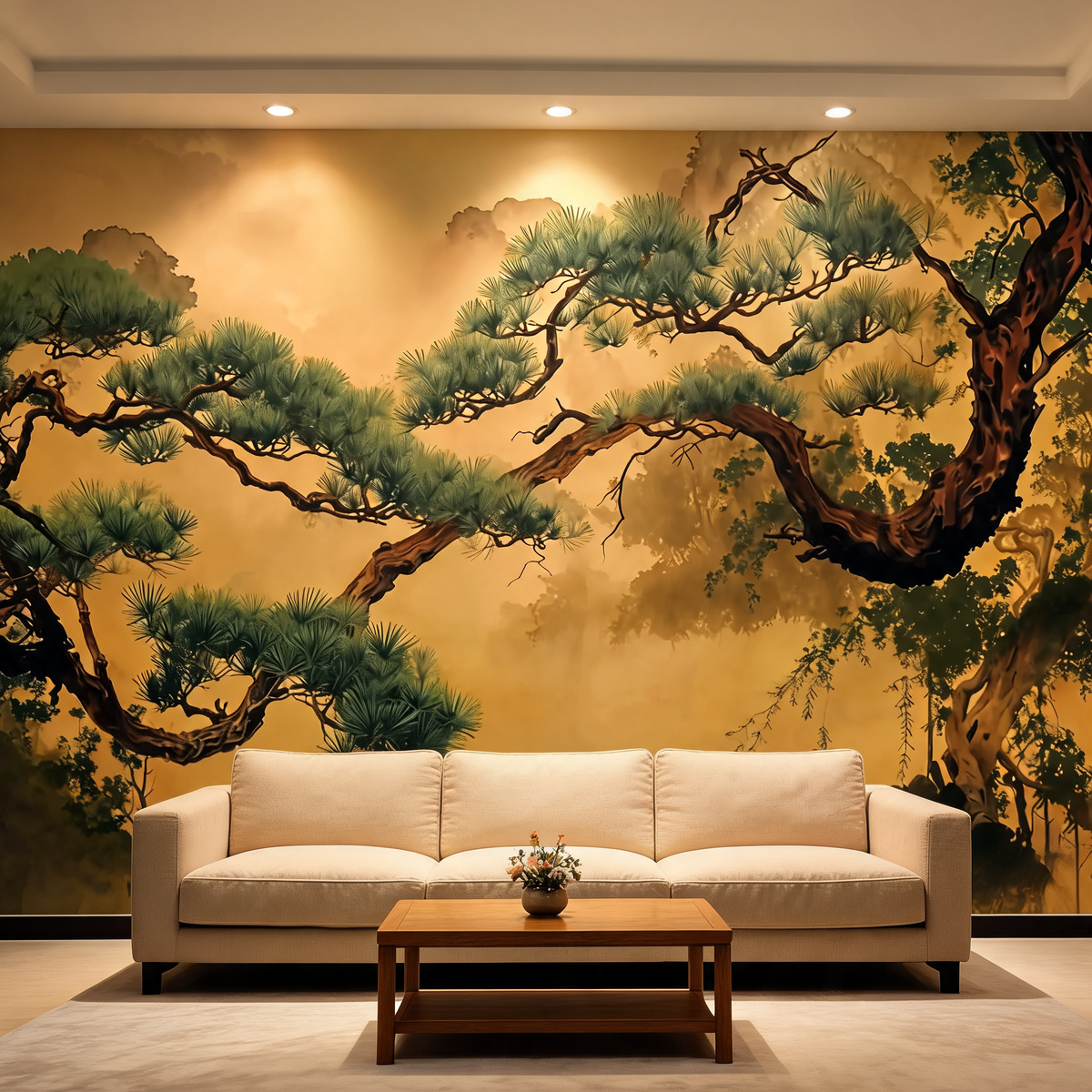 Fresque Asiatique — Pins & Paysages