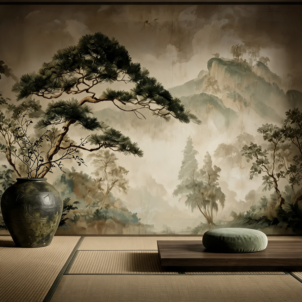 Fresque Asiatique — Pins & Paysages